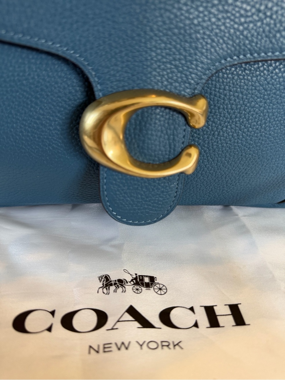 Coach Tabby Hobo Bag - Lake Blue Polished Pebbled Leather (Style 78207) EUC - Picture 6 of 14